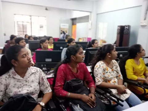 Young women attending a digital skills training batch