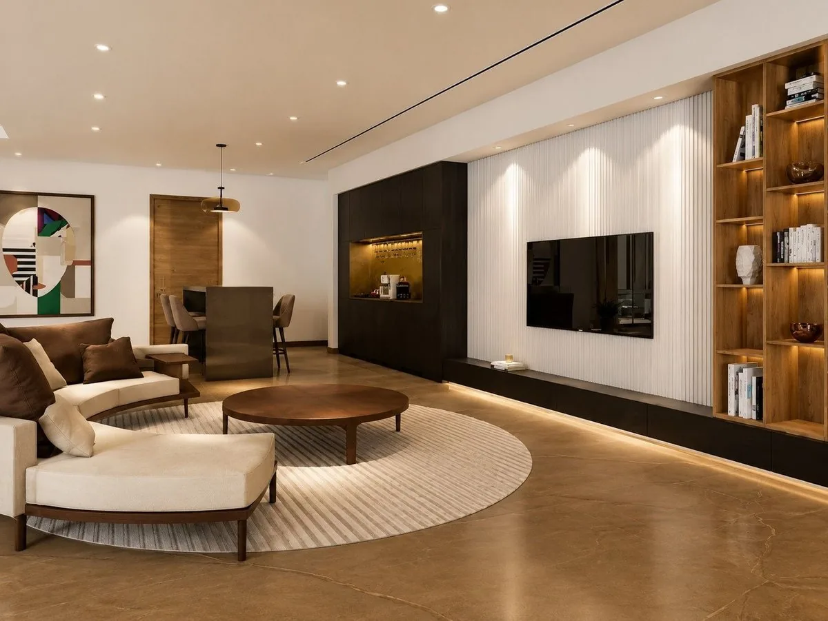 Living area of a private villa in Hrishikesh